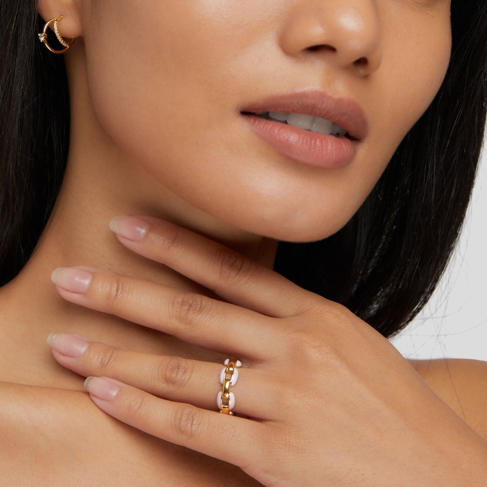 Pink Reya Chain Ring - Beautiful Earth Boutique