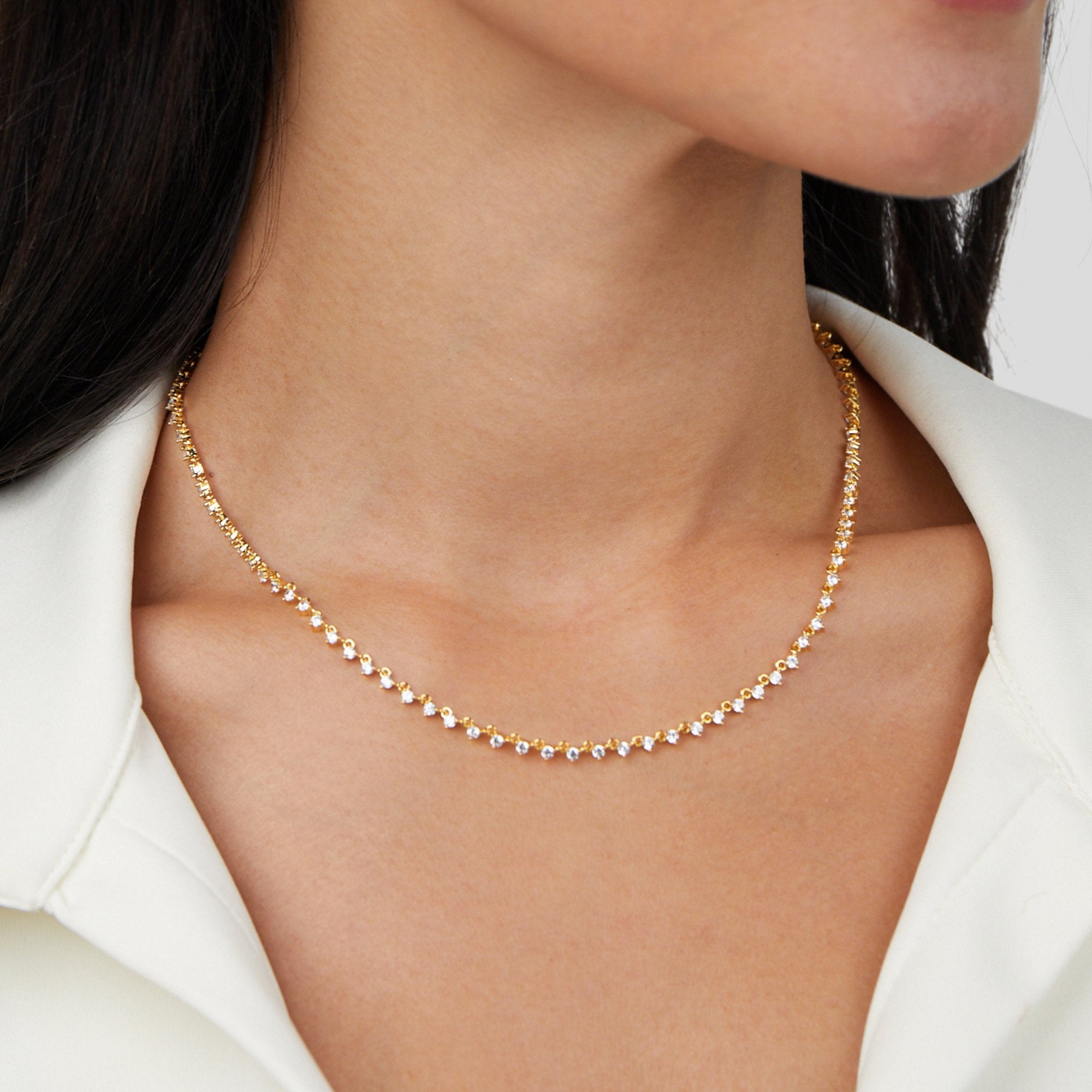 Ria Crystal Chain Necklace - Beautiful Earth Boutique