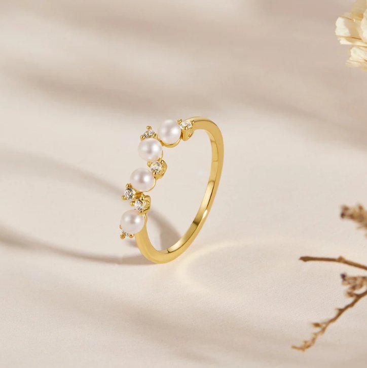 Serena Crystal & Pearl Ring - Beautiful Earth Boutique