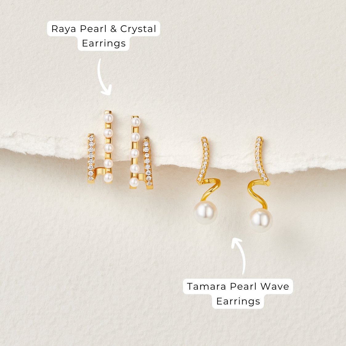 Tamara Pearl Wave Earrings - Beautiful Earth Boutique