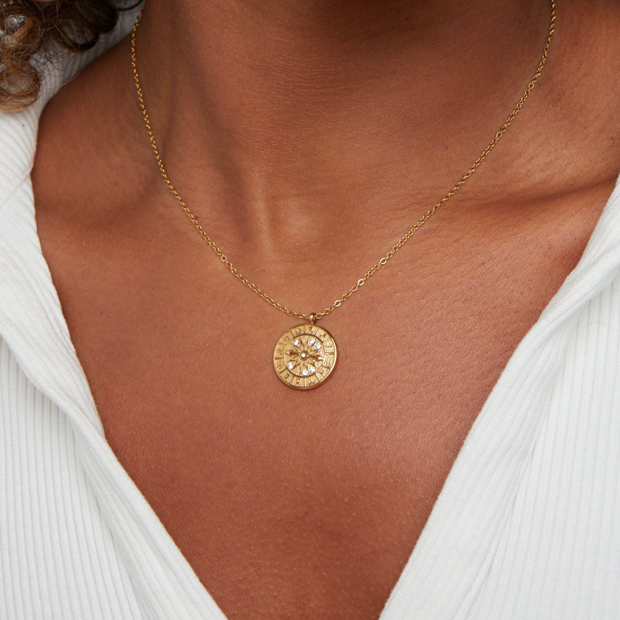 Zodiac Coin Gold Necklace - Beautiful Earth Boutique