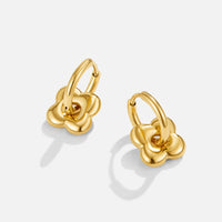 Golden Flower Puff Earrings