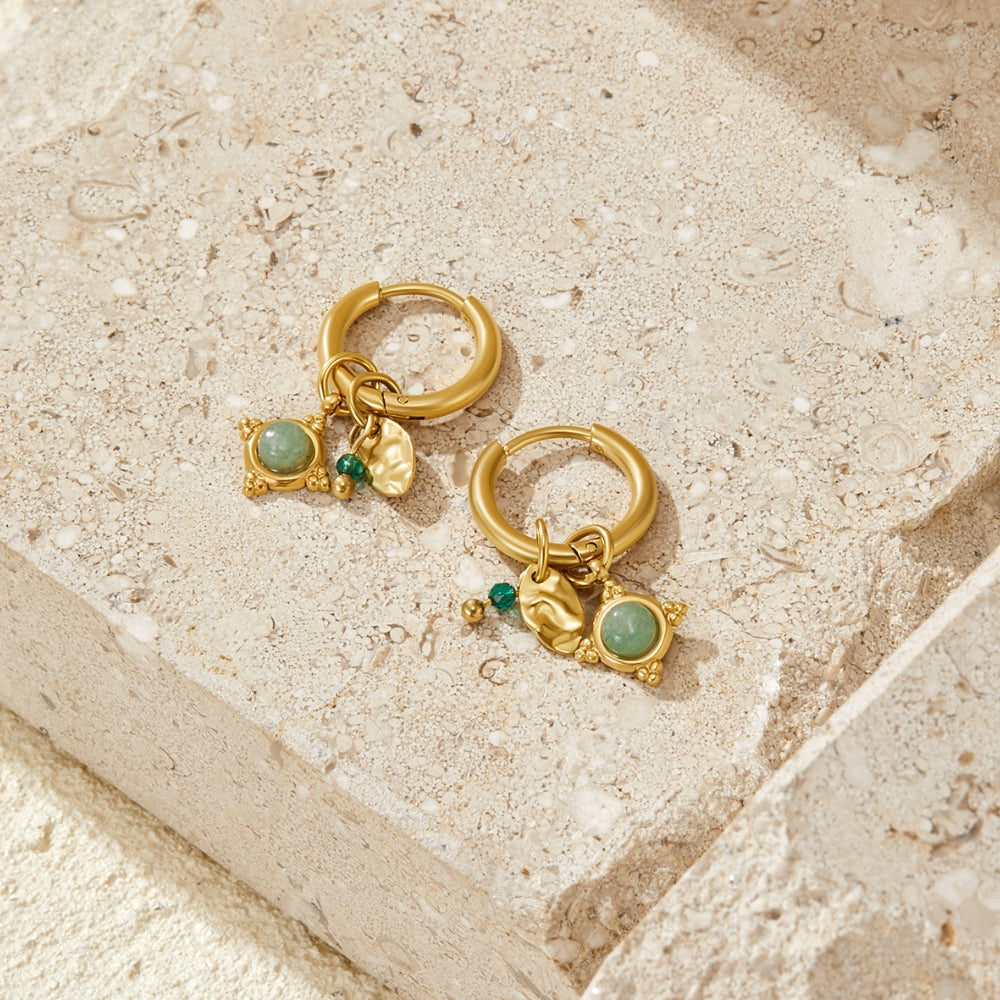 Green Aventurine Charm Earrings