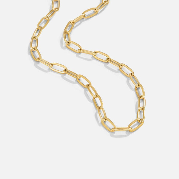 18K Gold Paperclip Charm-Halskette