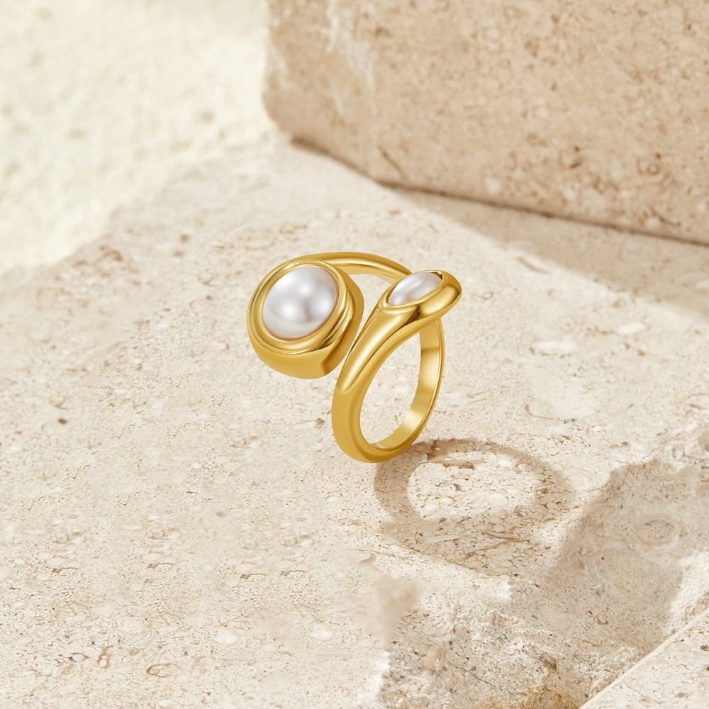 Gold Amara Pearl Wrap Ring
