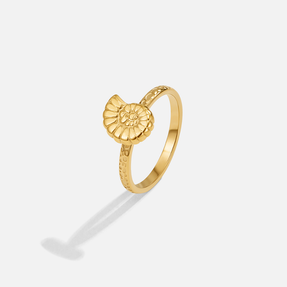 Weißer Sakura-Ring Gold