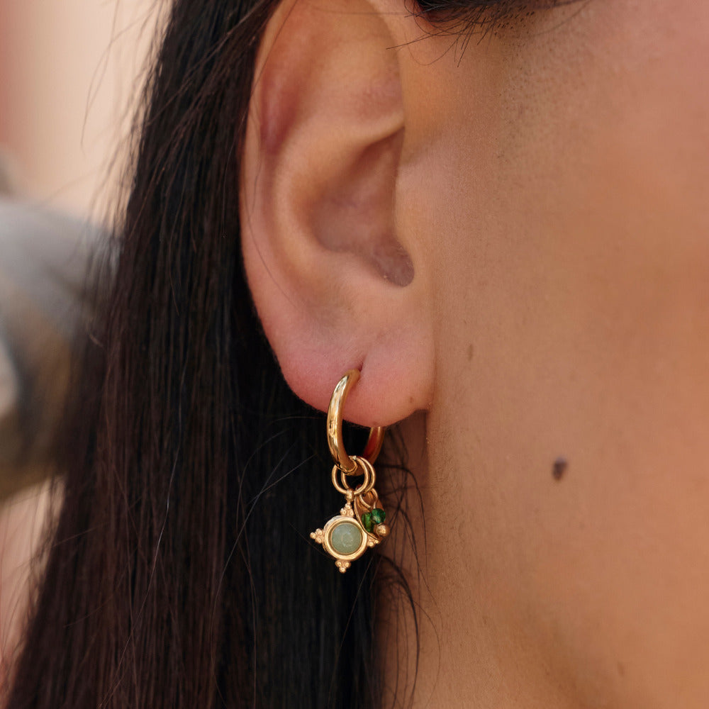 Green Aventurine Charm Earrings