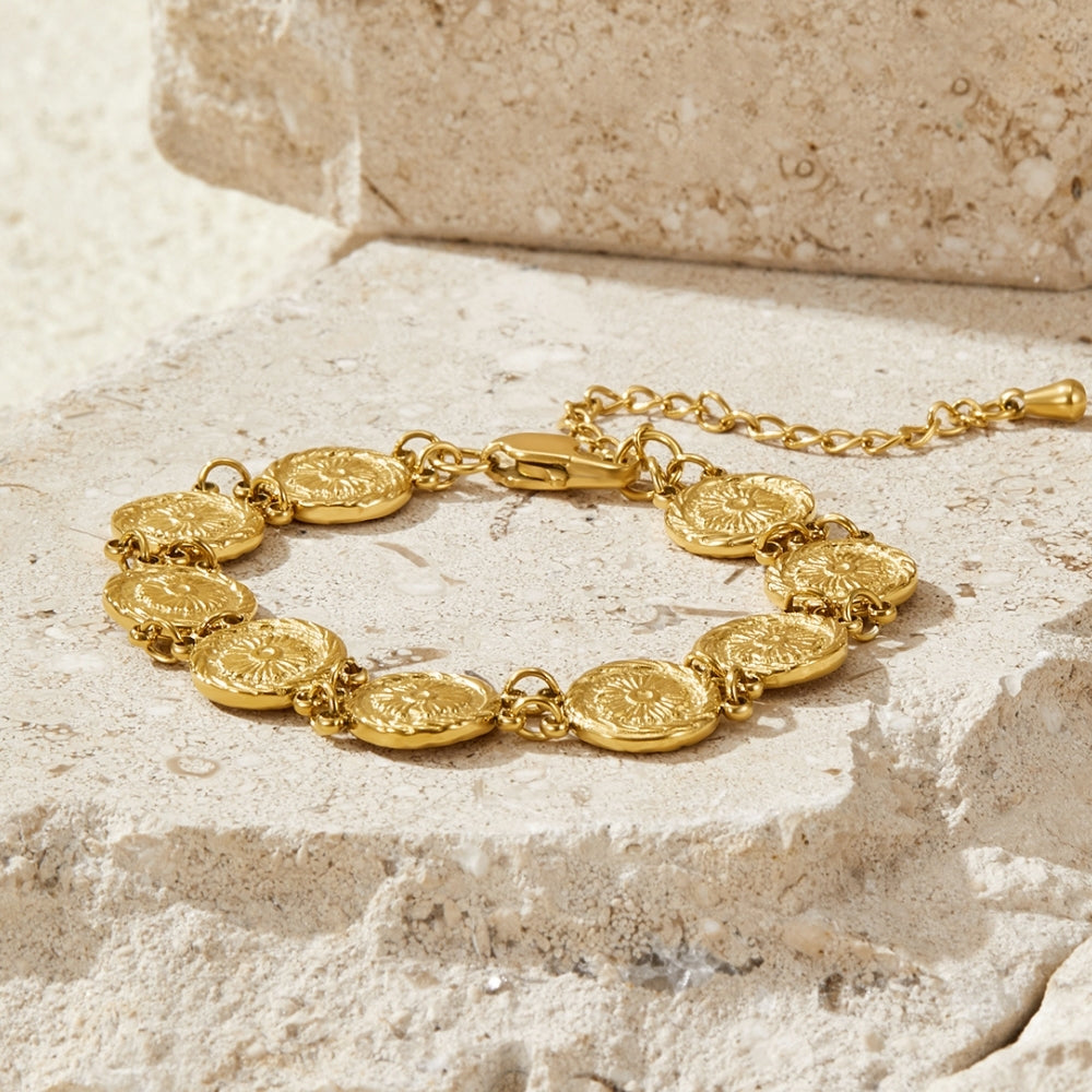 Lara Gold  Medallion Bracelet