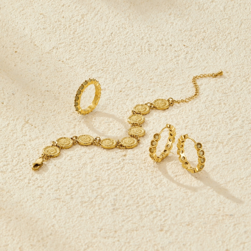 Lara Gold  Medallion Bracelet
