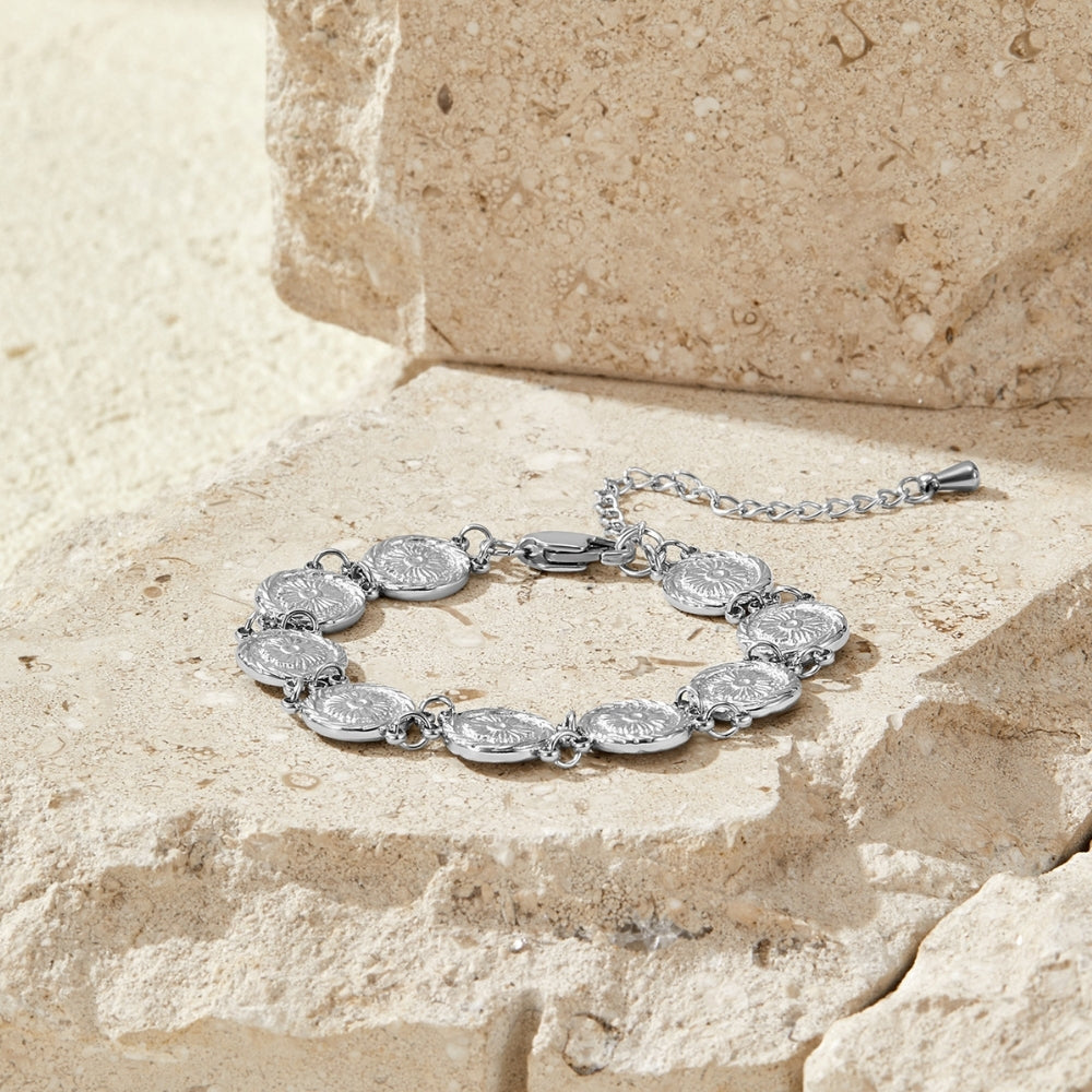 Lara Silver Medallion Bracelet