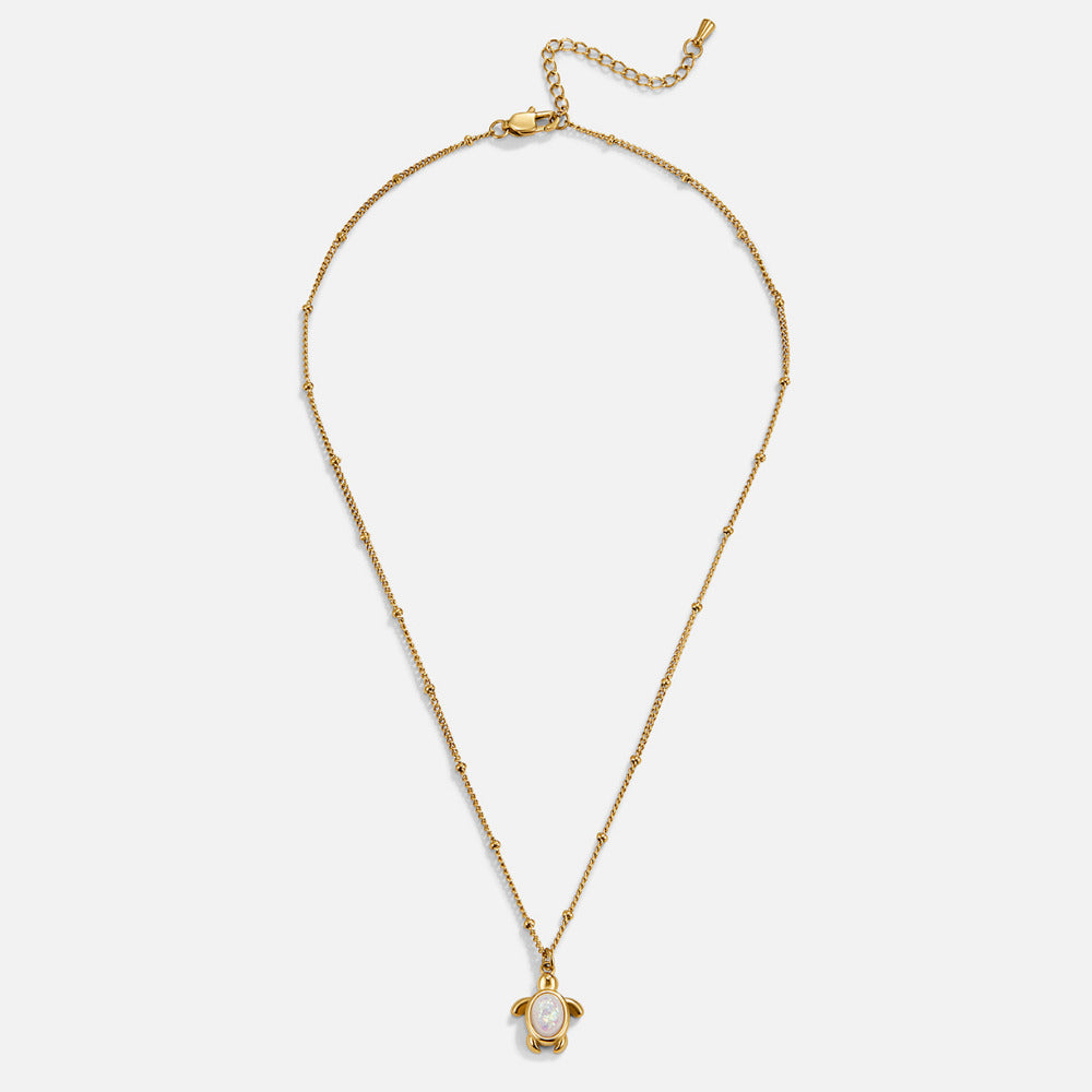 Halskette mit gravierten Wildblumen Gold