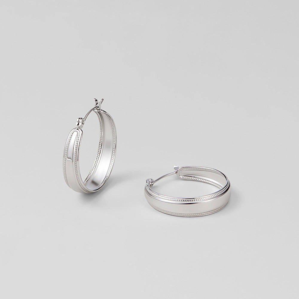 Orelia Silver Hoop Earrings