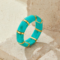 Priya Elastic Gold & Teal Bracelet
