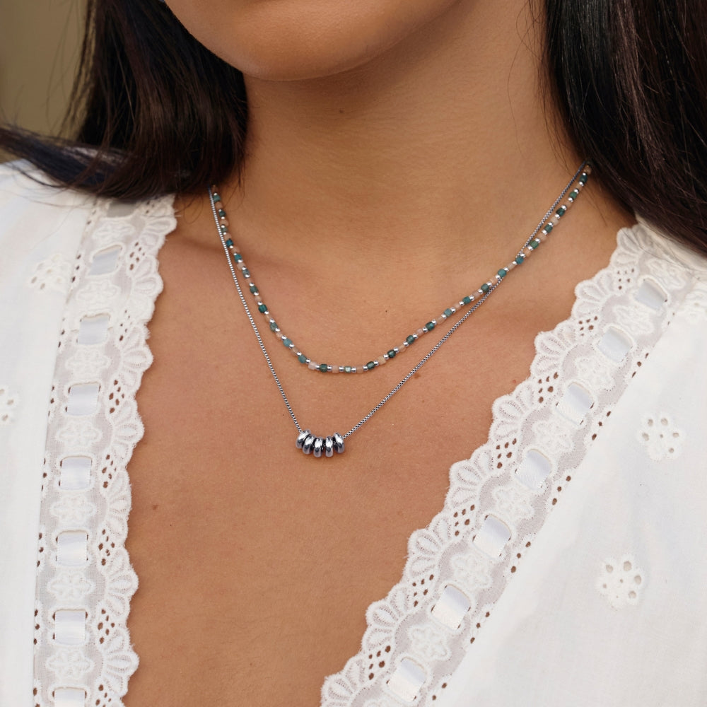 'Rings of Hapiness' Silver Necklace
