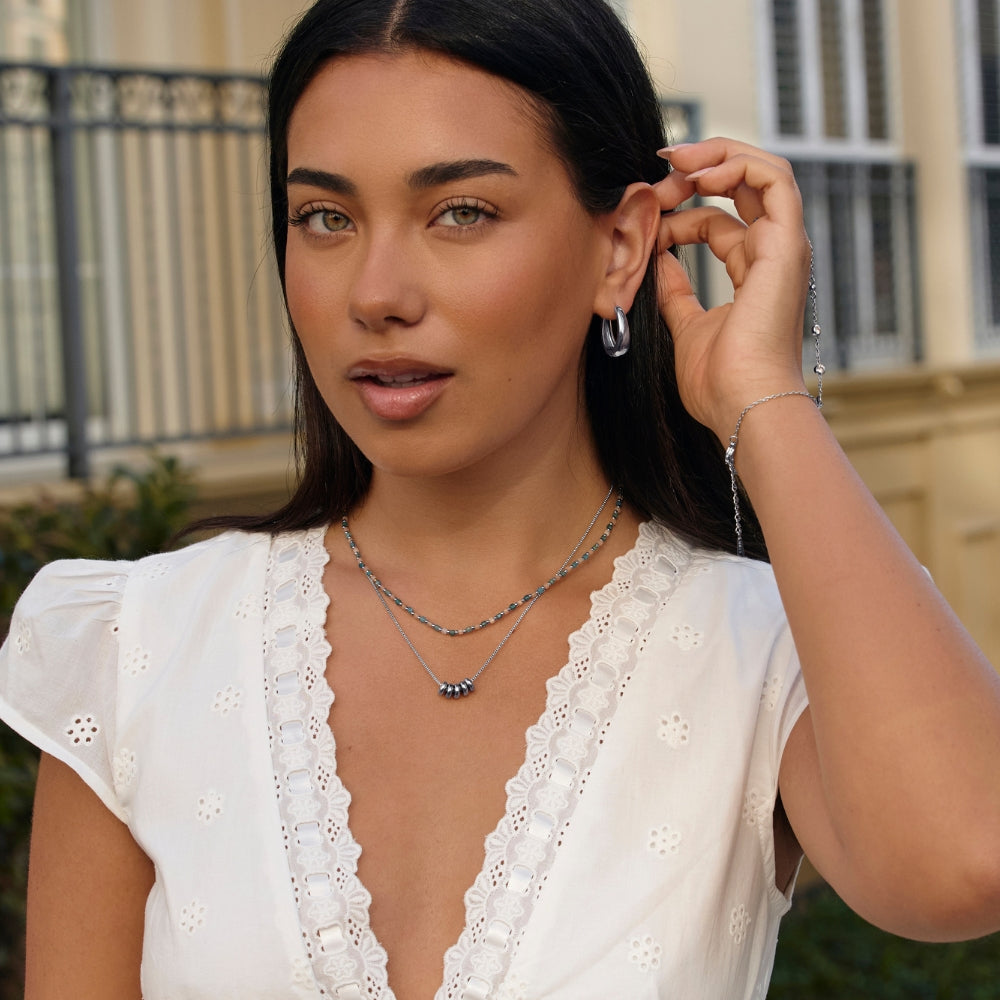 'Rings of Hapiness' Silver Necklace