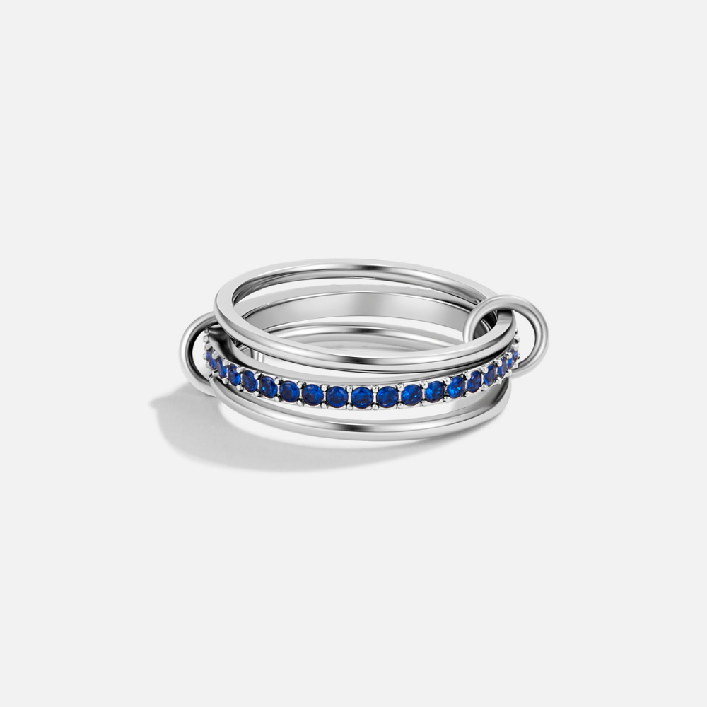 Weißer Sakura-Ring Gold