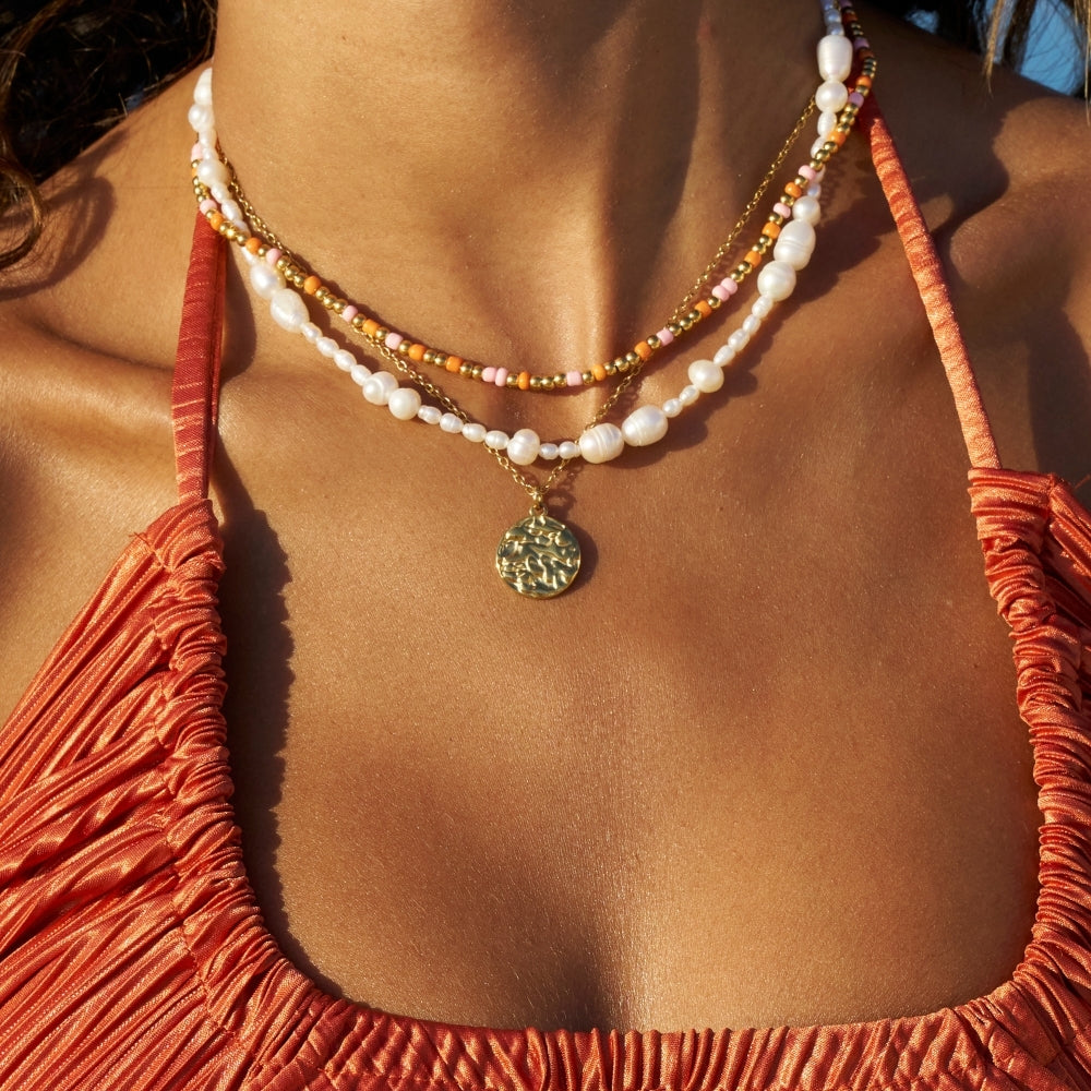 Sunset Glow Bead Necklace