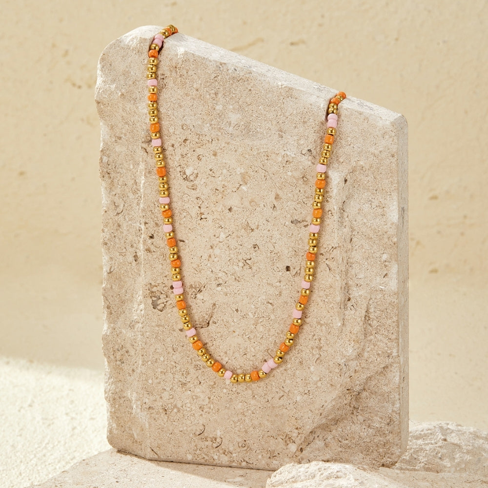 Sunset Glow Bead Necklace