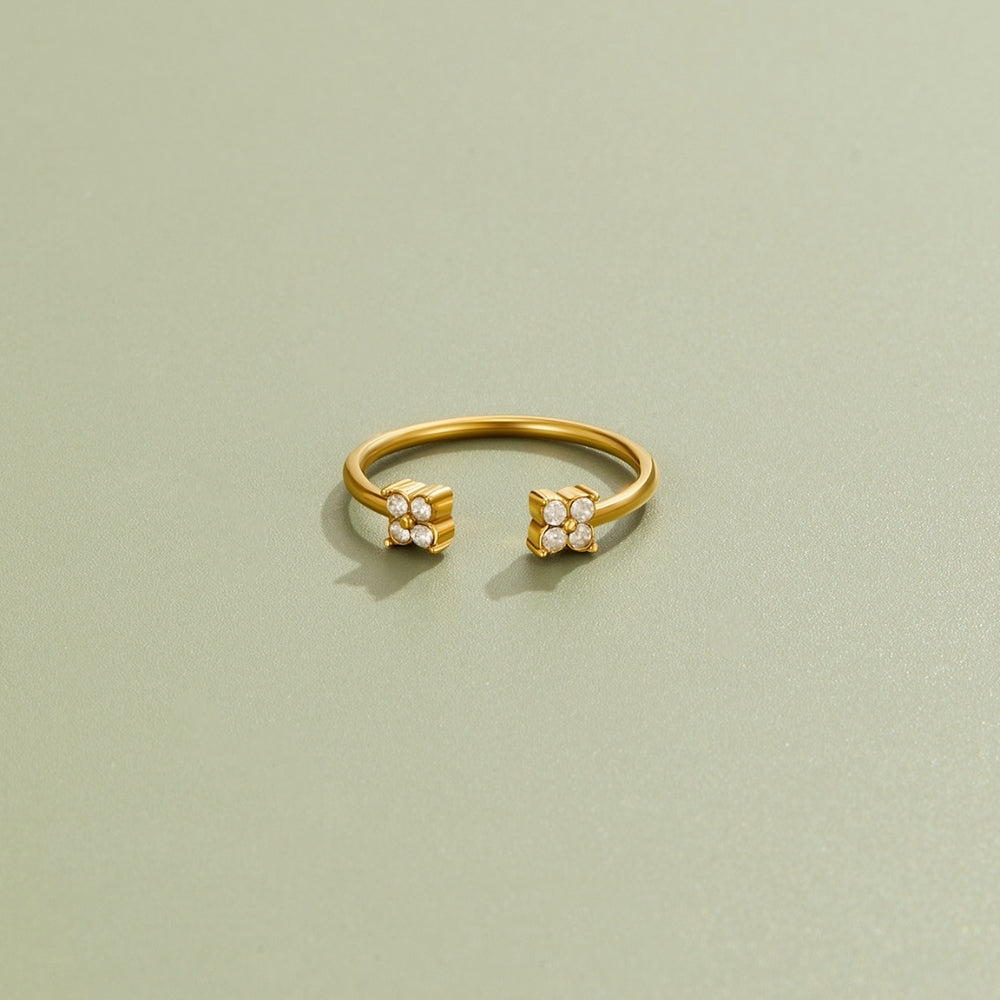 Twin Petal Gold Ring