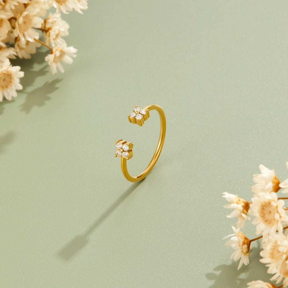Twin Petal Gold Ring