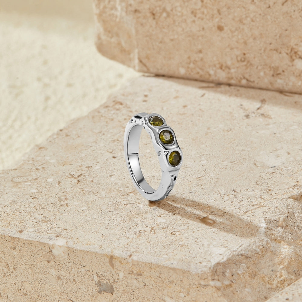 Vintage Peridot Silver Ring