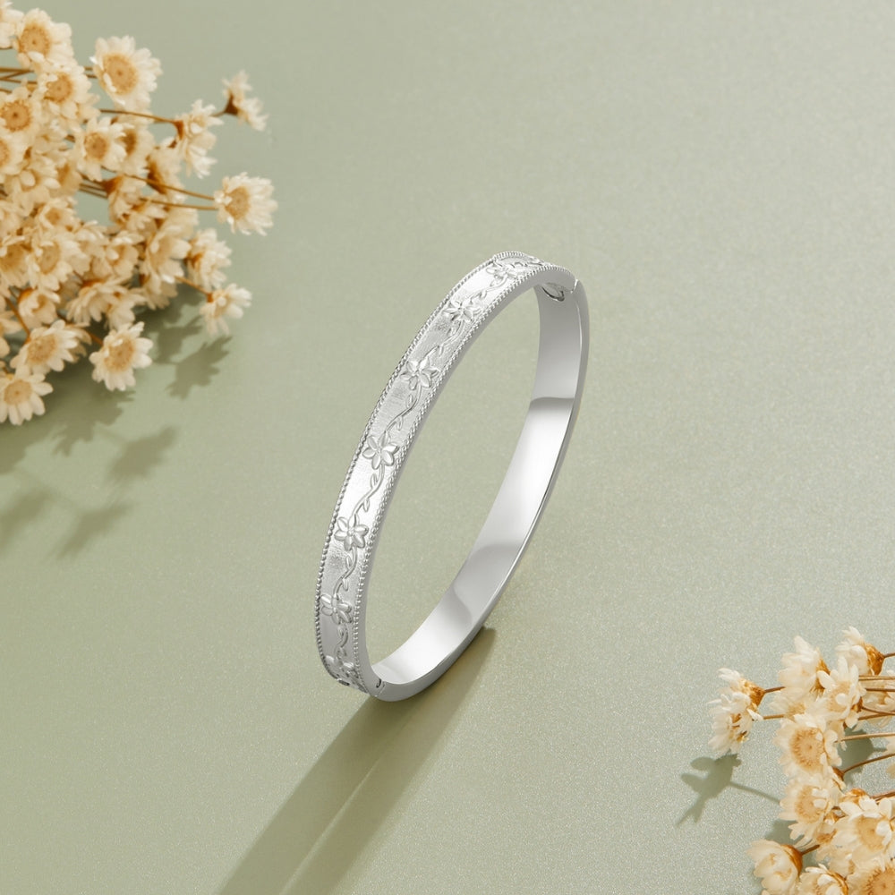 Vintage Silver Vine Bangle