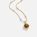 Amber Stone Pendant Necklace - Beautiful Earth Boutique