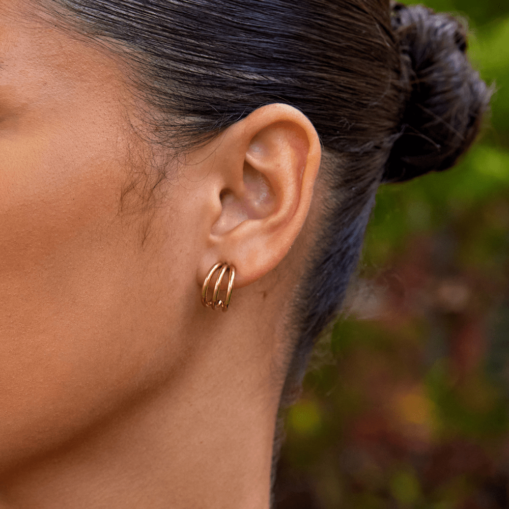 Anaya Triple Gold Hoop Earrings - Beautiful Earth Boutique