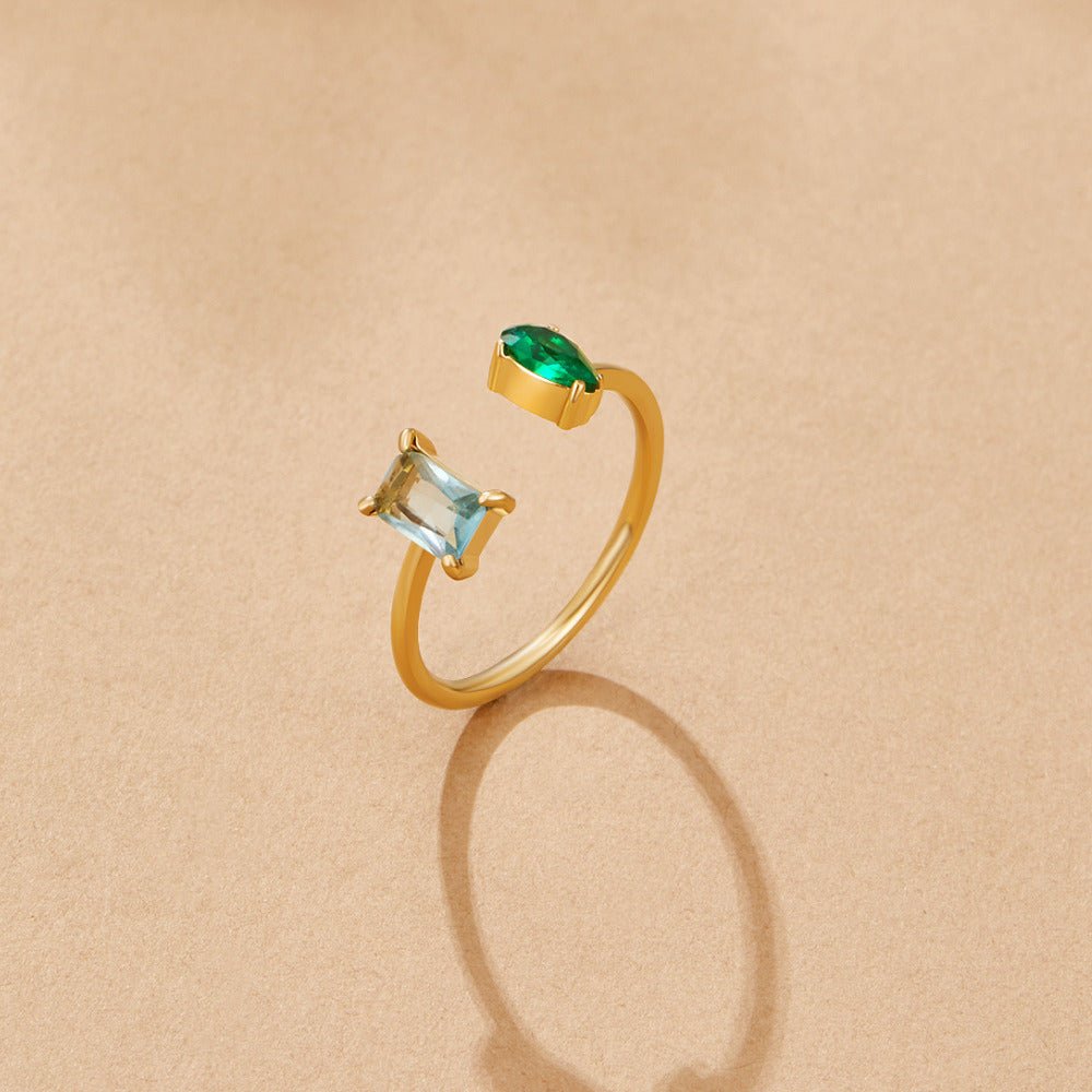 Aurora Aqua Green Crystal Ring - Beautiful Earth Boutique