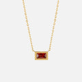 Baguette Birthstone Necklace - Beautiful Earth Boutique