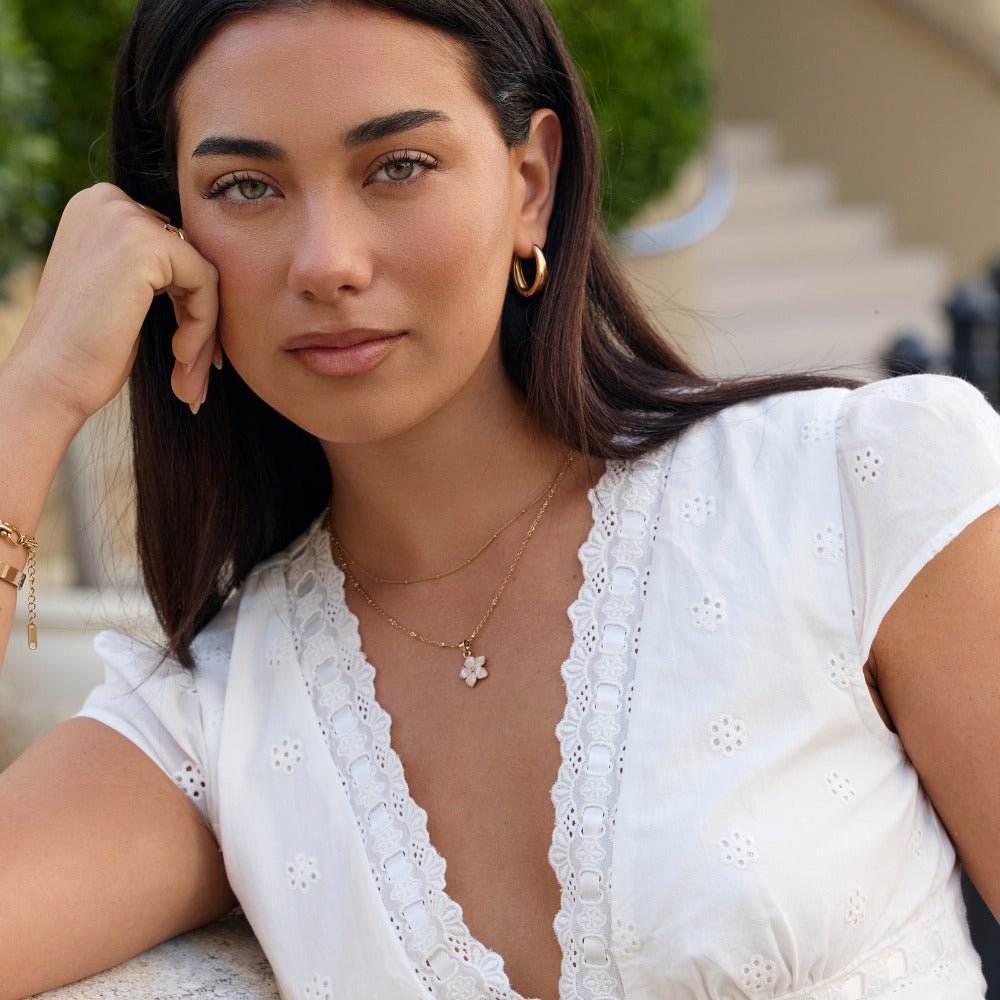 Blush Pink Sakura Bloom Gold Necklace - Beautiful Earth Boutique