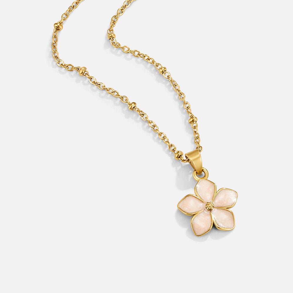 Blush Pink Sakura Bloom Gold Necklace - Beautiful Earth Boutique
