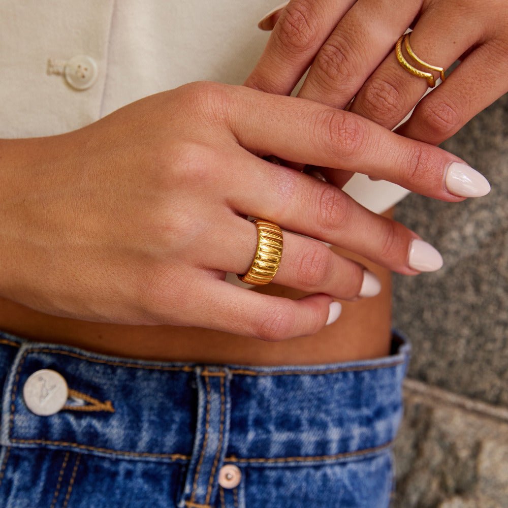 Chunky Calira Gold Ring - Beautiful Earth Boutique