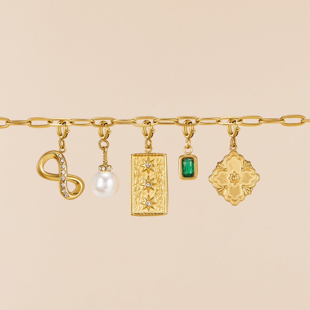 Crystal & Gold Infinity Charm - Beautiful Earth Boutique