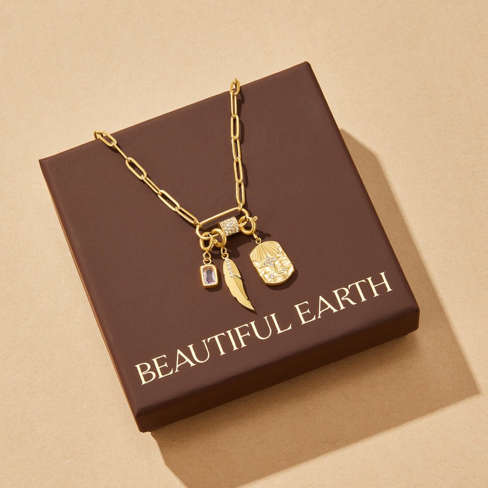 Crystal Paperclip Charm Necklace - Beautiful Earth Boutique