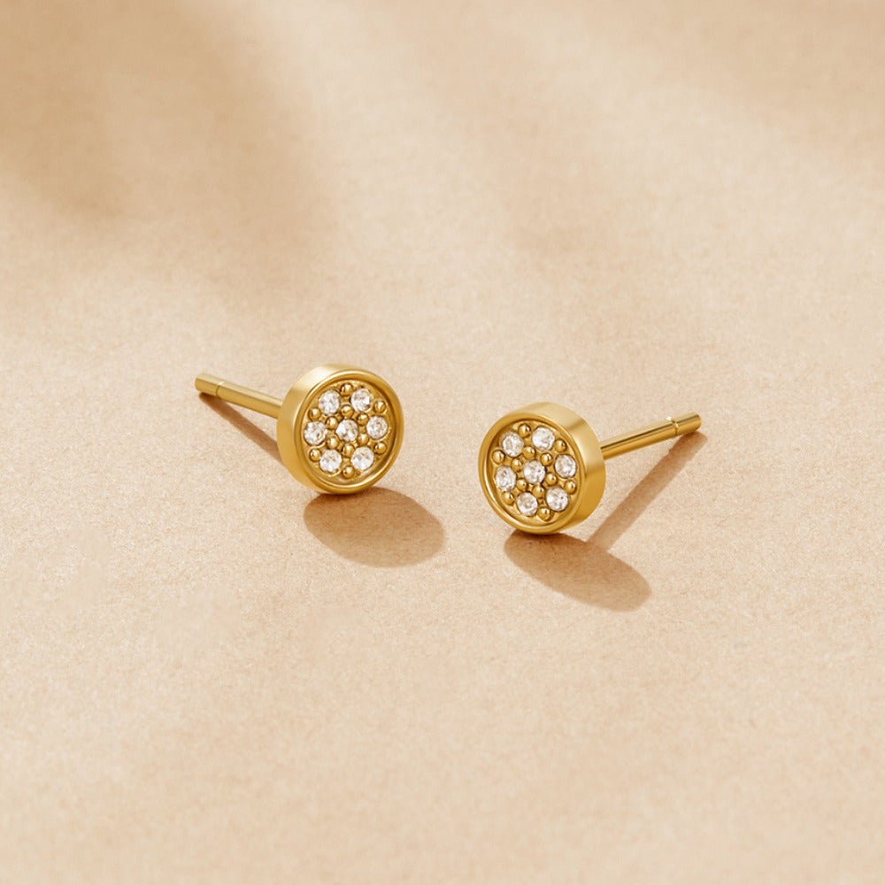 Elaine Crystal Disc Stud Earrings - Beautiful Earth Boutique