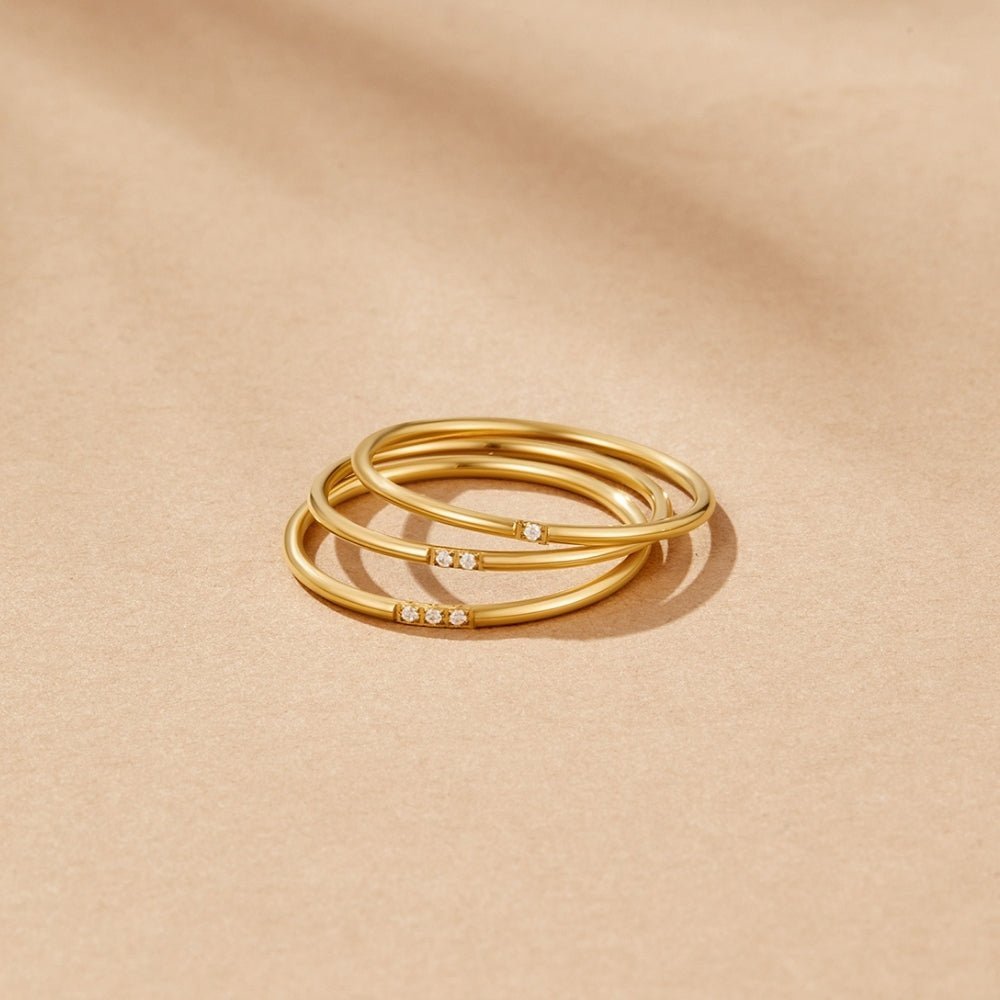 Eula Gold & Crystal Band Ring - Beautiful Earth Boutique