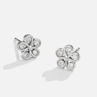 Five Petal Bloom Silver Earrings - Beautiful Earth Boutique