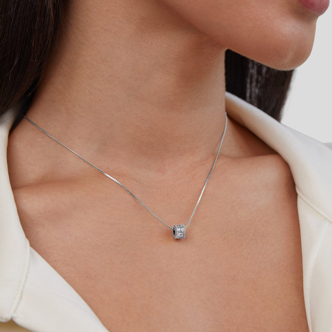 Gigi Crystal Silver Necklace
