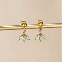 Gold Marquise Petal Drop Earrings - Beautiful Earth Boutique