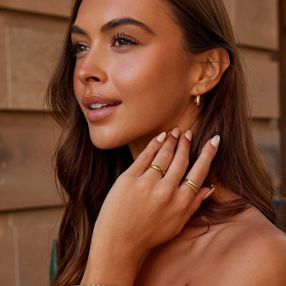 Gold Serenity Hoop Earrings - Beautiful Earth Boutique