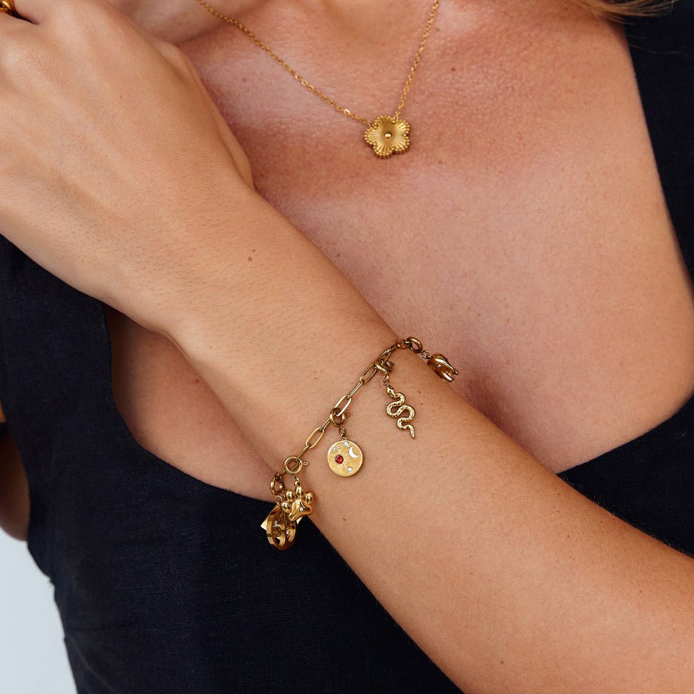 Golden Snake Charm - Beautiful Earth Boutique