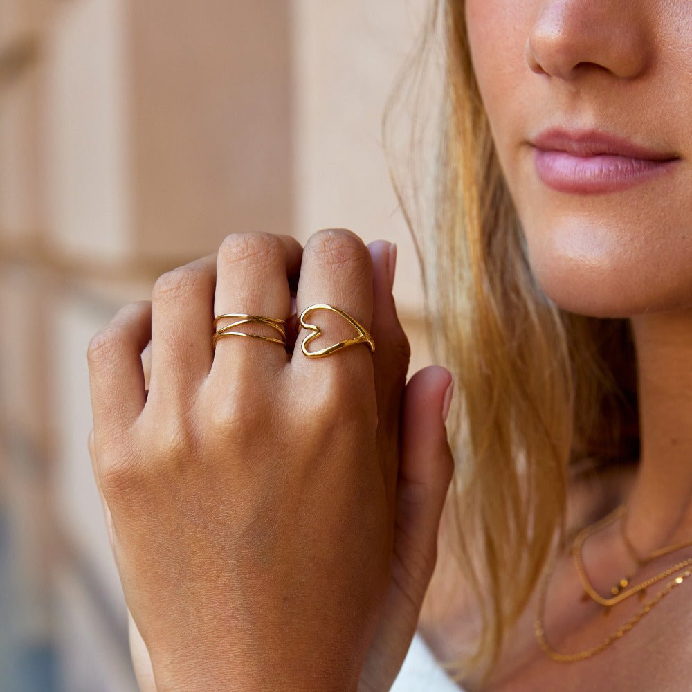 Melted Gold Heart Ring - Beautiful Earth Boutique