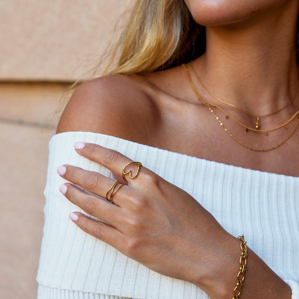 Melted Gold Heart Ring - Beautiful Earth Boutique