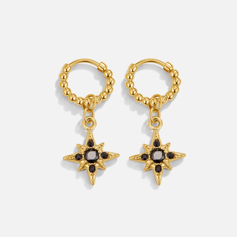Midnight Luxe Drop Hoop Earrings - Beautiful Earth Boutique