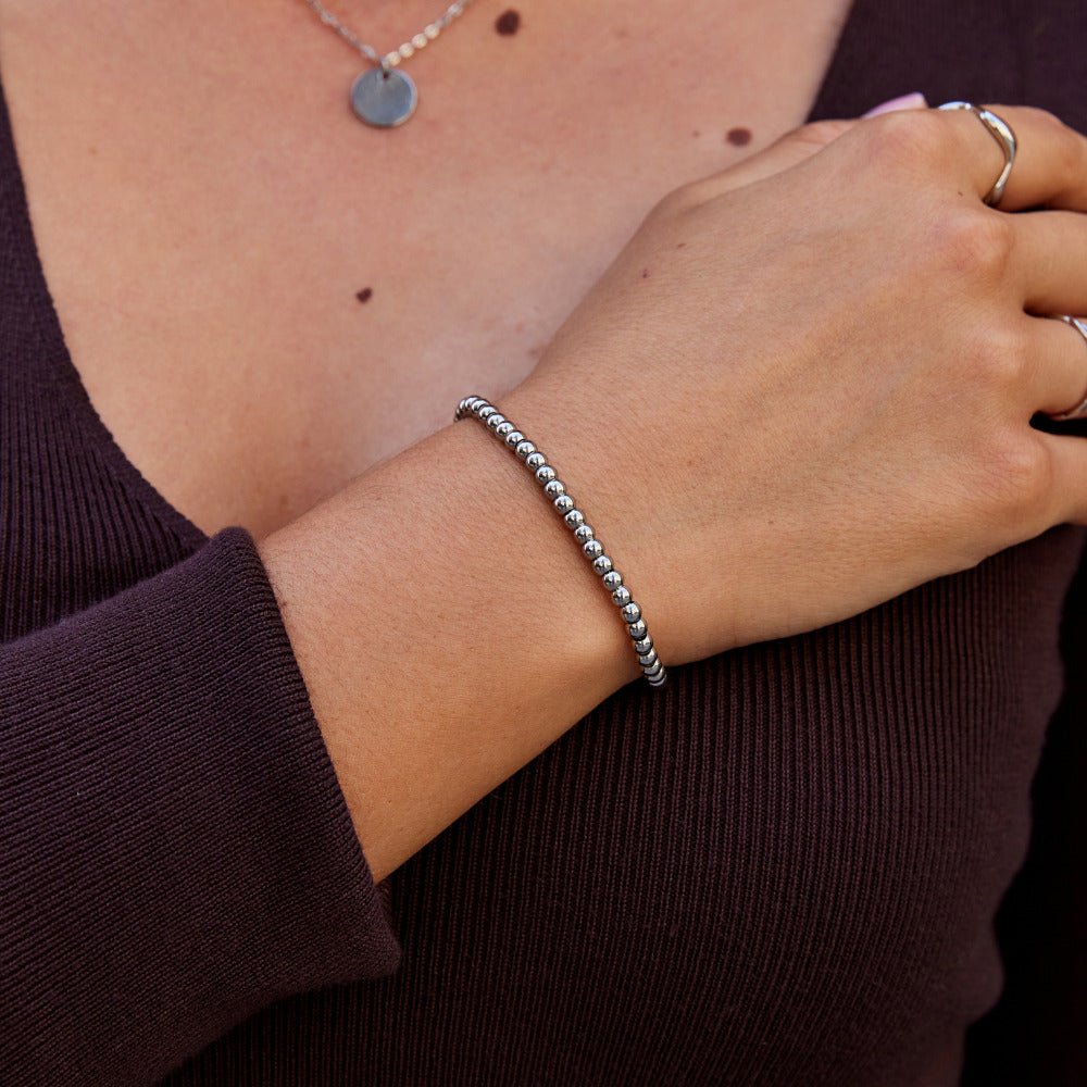 Niloya Beaded Silver Bracelet - Beautiful Earth Boutique