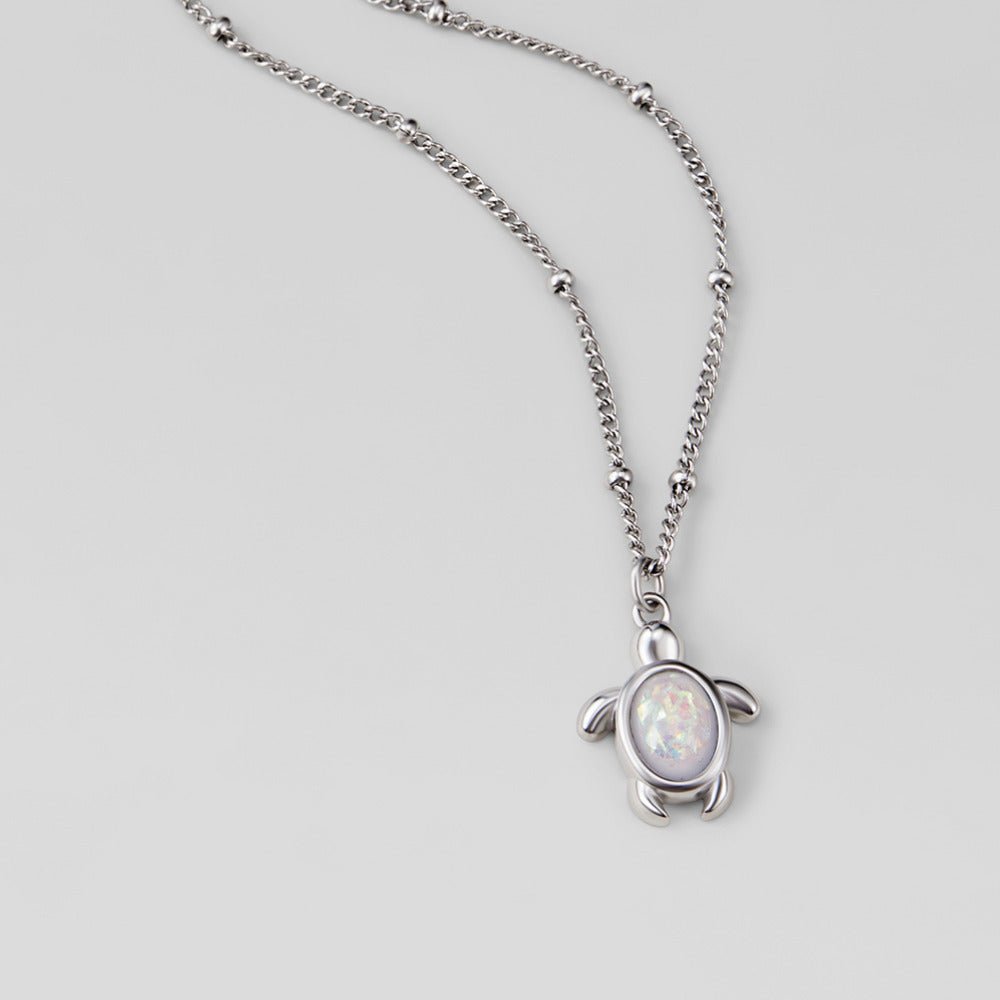 Opal Silver Turtle Pendant Necklace - Beautiful Earth Boutique