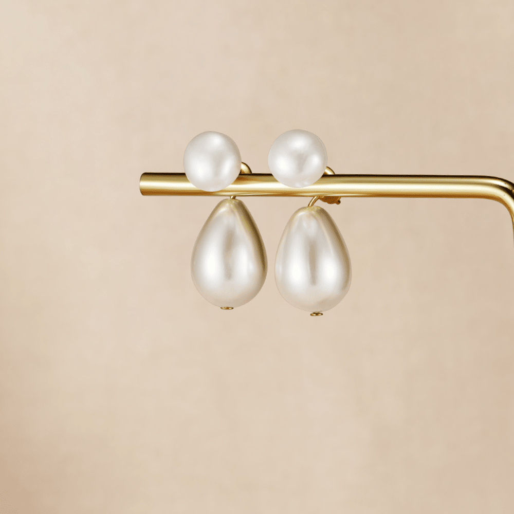 Pearl Duo Drop Earrings - Beautiful Earth Boutique