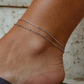 Pia Silver Layered Anklet - Beautiful Earth Boutique