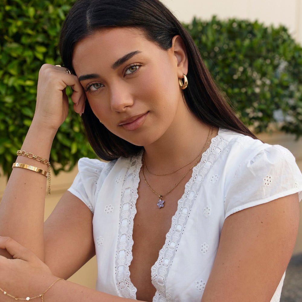 Purple Sakura Bloom Gold Necklace - Beautiful Earth Boutique